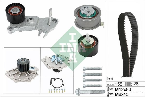 INA 530 0762 30 - Водяной насос + комплект зубчатого ремня parts5.com