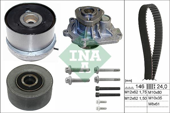 INA 530 0724 30 - Водяной насос + комплект зубчатого ремня parts5.com