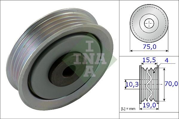 INA 531 0845 10 - Направляющий ролик, поликлиновый ремень parts5.com