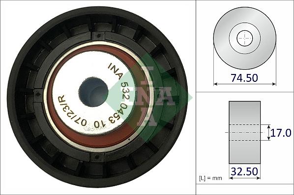 INA 532 0453 10 - Направляющий ролик, поликлиновый ремень parts5.com