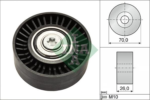 INA 532 0505 10 - Deflection / Guide Pulley, v-ribbed belt parts5.com