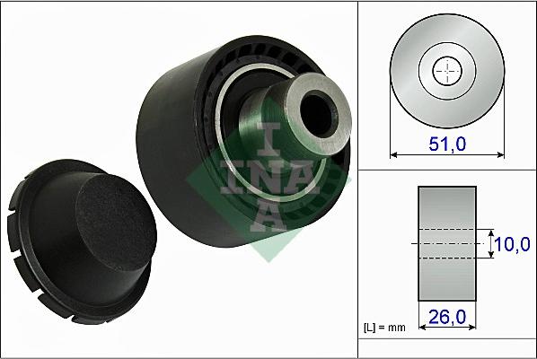 INA 532 0334 10 - Направляющий ролик, поликлиновый ремень parts5.com