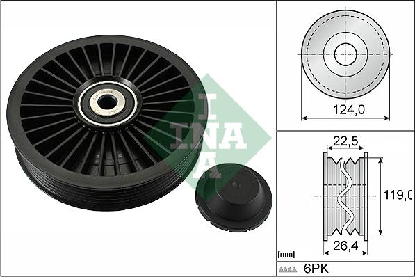 INA 532 0242 10 - Polea inversión / guía, correa poli V parts5.com