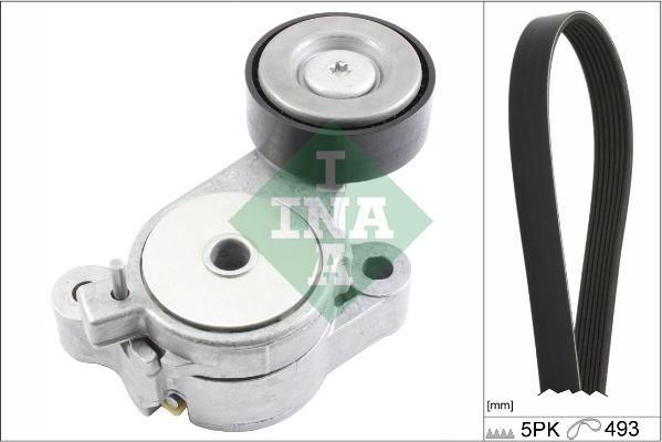 INA 529 0340 10 - V-Ribbed Belt Set parts5.com