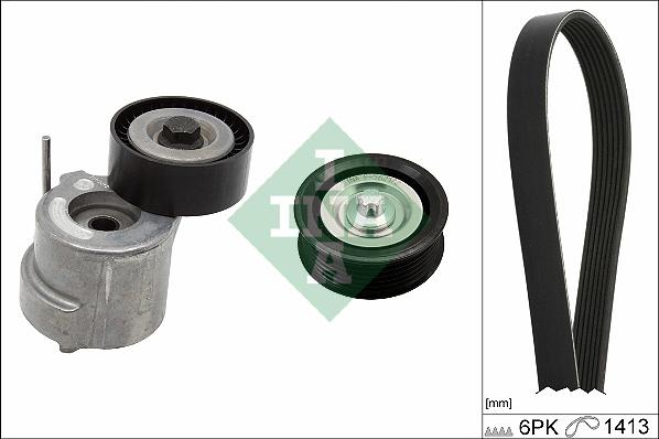 INA 529 0305 10 - V-Ribbed Belt Set parts5.com