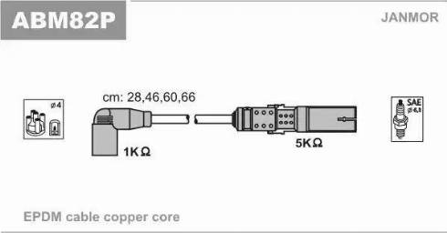 Janmor ABM82P - Комплект проводов зажигания parts5.com