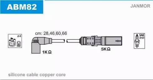 Janmor ABM82 - Комплект проводов зажигания parts5.com