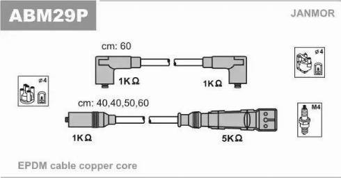 Janmor ABM29P - Комплект проводов зажигания parts5.com