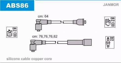 Janmor ABS86 - Комплект проводов зажигания parts5.com