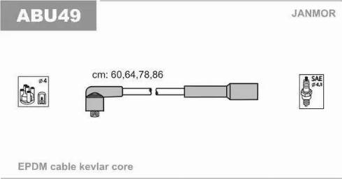 Janmor ABU49 - Комплект проводов зажигания parts5.com