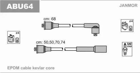 Janmor ABU64 - Комплект проводов зажигания parts5.com