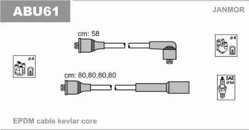 Janmor ABU61 - Комплект проводов зажигания parts5.com