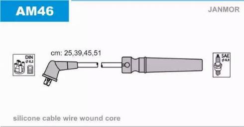 Janmor AM46 - Комплект проводов зажигания parts5.com