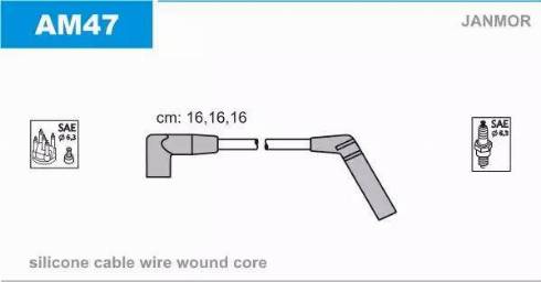 Janmor AM47 - Комплект проводов зажигания parts5.com