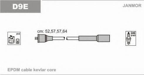 Janmor D9E - Комплект проводов зажигания parts5.com