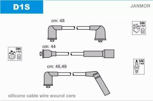 Janmor D1S - Комплект проводов зажигания parts5.com