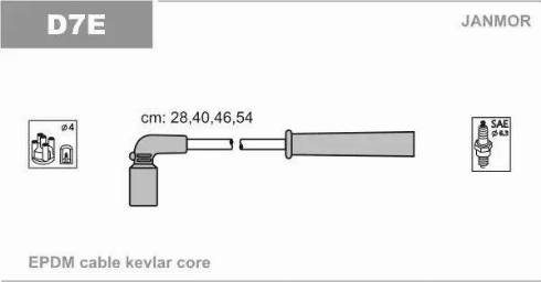 Janmor D7E - Комплект проводов зажигания parts5.com