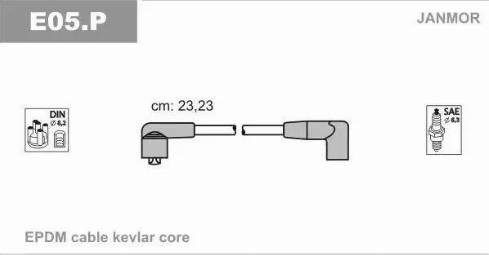 Janmor E05.P - Комплект проводов зажигания parts5.com