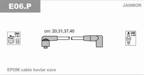 Janmor E06.P - Комплект проводов зажигания parts5.com