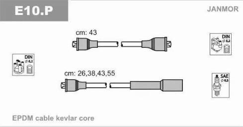 Janmor E10.P - Комплект проводов зажигания parts5.com