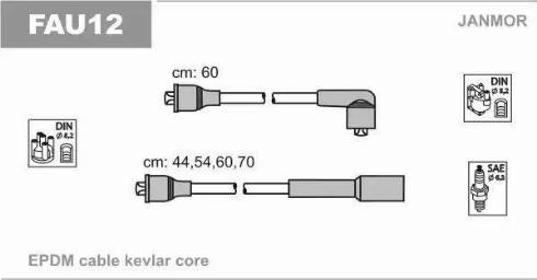 Janmor FAU12 - Комплект проводов зажигания parts5.com