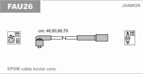 Janmor FAU26 - Комплект проводов зажигания parts5.com