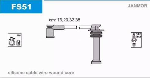 Janmor FS51 - Комплект проводов зажигания parts5.com