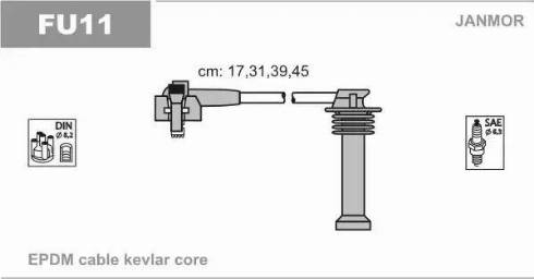 Janmor FU11 - Комплект проводов зажигания parts5.com