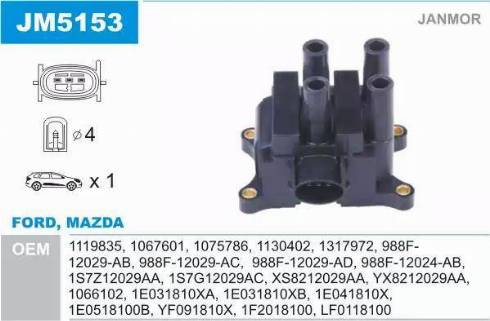 Janmor JM5153 - Катушка зажигания parts5.com