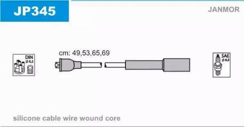 Janmor JP345 - Комплект проводов зажигания parts5.com