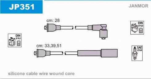 Janmor JP351 - Комплект проводов зажигания parts5.com