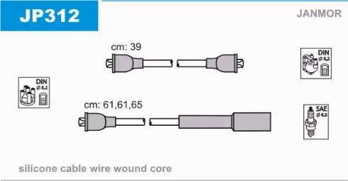 Janmor JP312 - Комплект проводов зажигания parts5.com