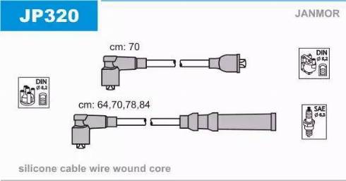 Janmor JP320 - Комплект проводов зажигания parts5.com