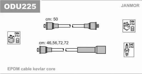 Janmor ODU225 - Комплект проводов зажигания parts5.com