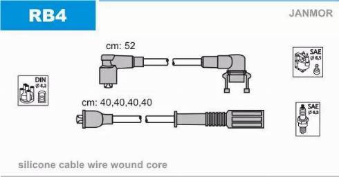 Janmor RB4 - Комплект проводов зажигания parts5.com