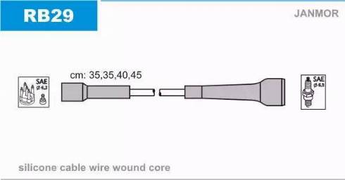 Janmor RB29 - Juego de cables de encendido parts5.com