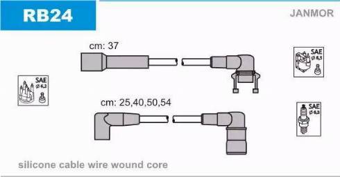 Janmor RB24 - Комплект проводов зажигания parts5.com