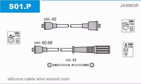 Janmor S01.P - Комплект проводов зажигания parts5.com