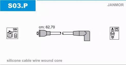 Janmor S03.P - Комплект проводов зажигания parts5.com