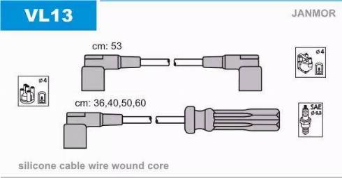 Janmor VL13 - Комплект проводов зажигания parts5.com