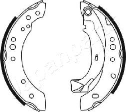 Japanparts GF-0226AF - Комплект тормозных колодок, барабанные parts5.com