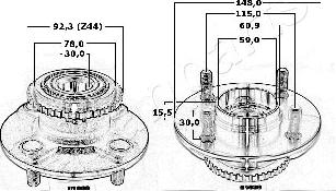 Japanparts KK-21039 - Ступица колеса, поворотный кулак parts5.com