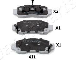 Japanparts PA-411AF - Тормозные колодки, дисковые, комплект parts5.com