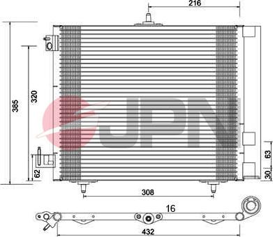 JPN 60C9090-JPN - Конденсатор кондиционера parts5.com