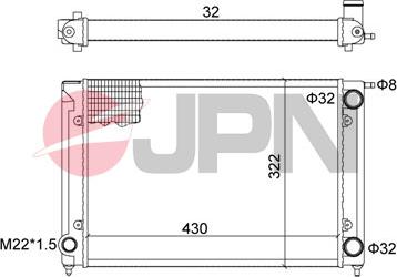 JPN 60C9055-JPN - Радиатор, охлаждение двигателя parts5.com