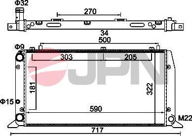 JPN 60C9052-JPN - Радиатор, охлаждение двигателя parts5.com