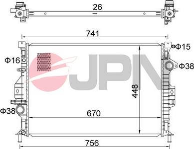 JPN 60C9014-JPN - Радиатор, охлаждение двигателя parts5.com