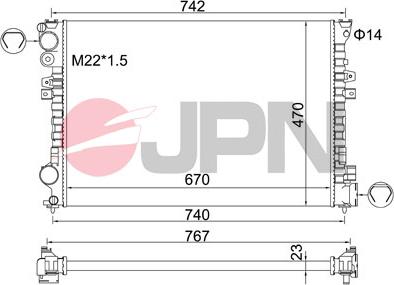 JPN 60C9011-JPN - Радиатор, охлаждение двигателя parts5.com