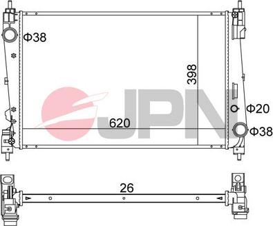 JPN 60C9018-JPN - Радиатор, охлаждение двигателя parts5.com