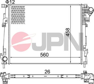 JPN 60C9039-JPN - Радиатор, охлаждение двигателя parts5.com